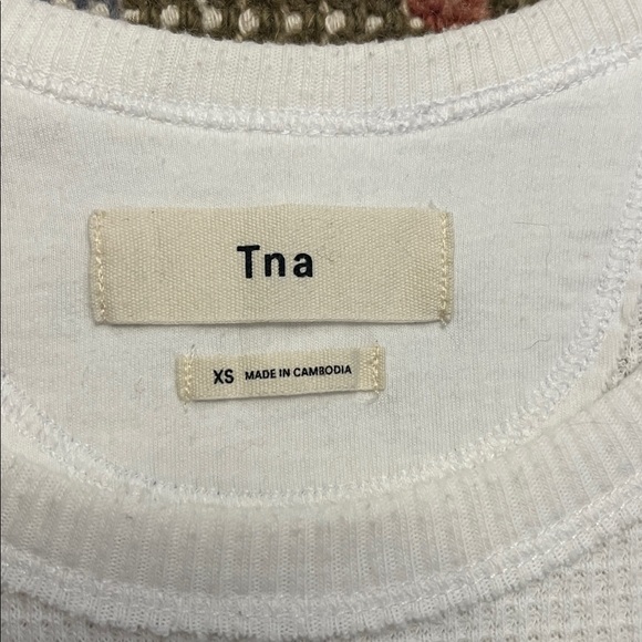 Tna (Talula National Athletics) White Thermal Knit Long Sleeve Top– XS | EUC - Picture 2 of 9